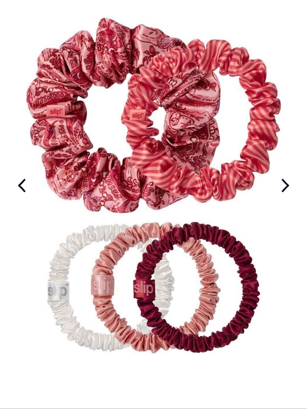 slip Five-Piece Silk Scrunchie Set - Berry & Blush Mix